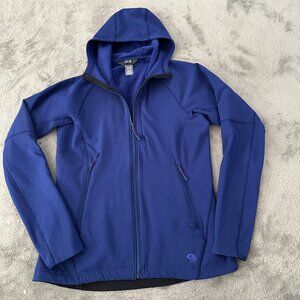 Mountain Hardwear Softshell Full Zip Hooded Jacket Women's MEDIUM Fleece Lined